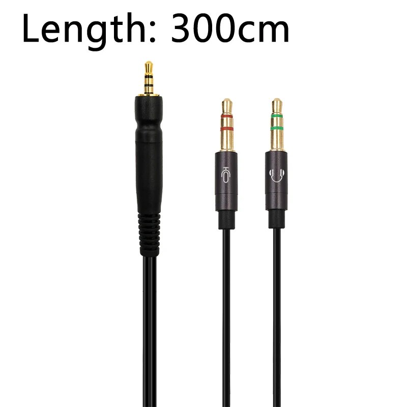 Кабель для наушников Sennheiser G4ME ONE G4ME ZERO GSP600 GSP500 GSP350 GSP301 GSP350 PC373D EPOS H3 H6PRO GSP670 Black 300cm