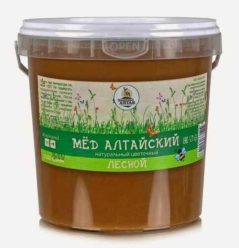 Изображение товара Алтайский мед Лесной, ПЭТ 1500гр.