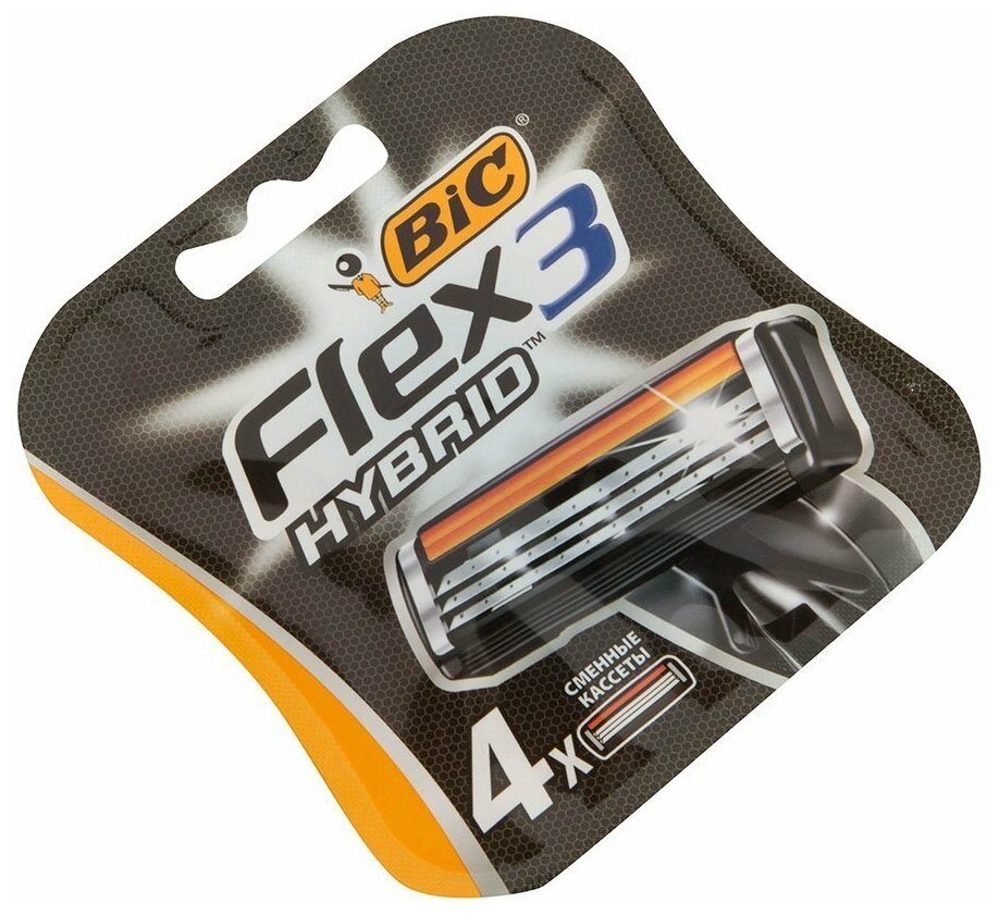 Бик Флекс Гибрид /Bic Flex 3 Hybrid - Сменные кассеты для бритья 4 шт — фото 1