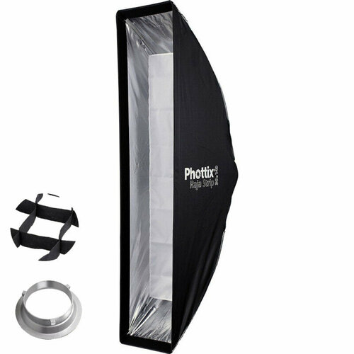 Комплект быстрораскладной стрипбокс серии Raja с сотами 30х140 см и адаптером Bowens Phottix 82725 Raja Strip 30х140 10940₽