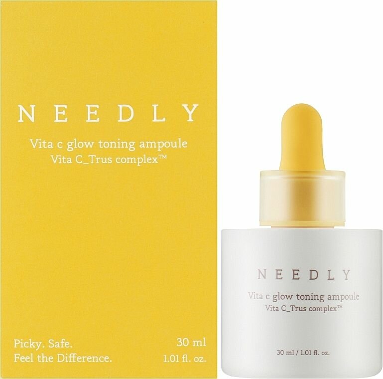 Картинки Тонизирующая сыворотка с витамином С для сияния кожи Needly Vita C glow toning ampoule, 30 мл