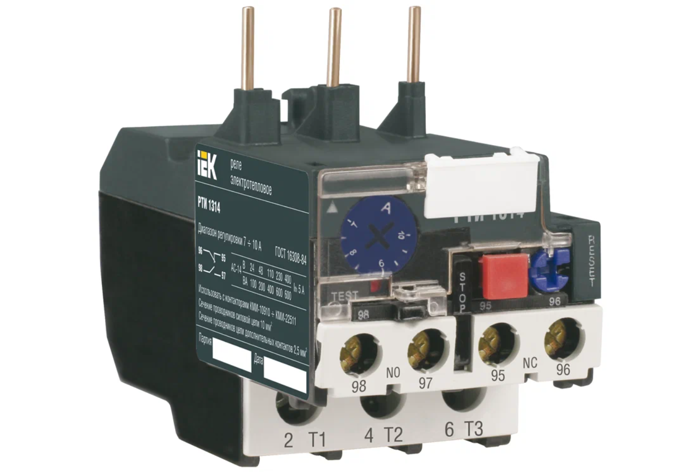 Тепловое реле IEK РТИ 1305 DRT10 C063 0001  прямое подключение  IP20