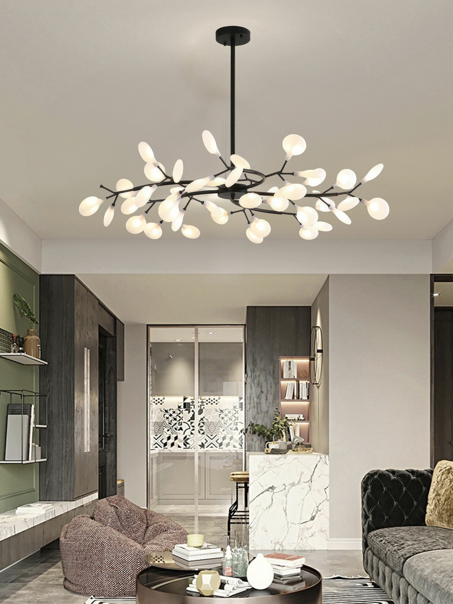 Люстра потолочная в гостиную Summer Garden, светодиодная, 45 LED ламп, G4 — фото 1