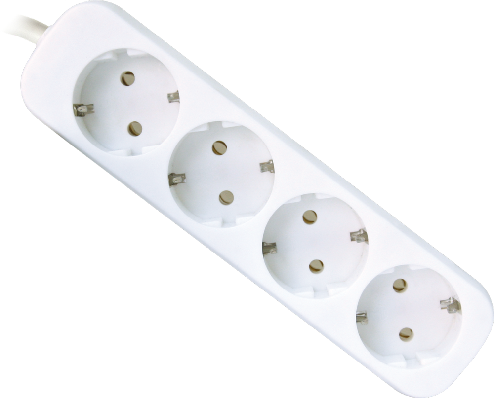 Defender Удлинитель с заземлением E450 5.0 м, 4 розетки, белый