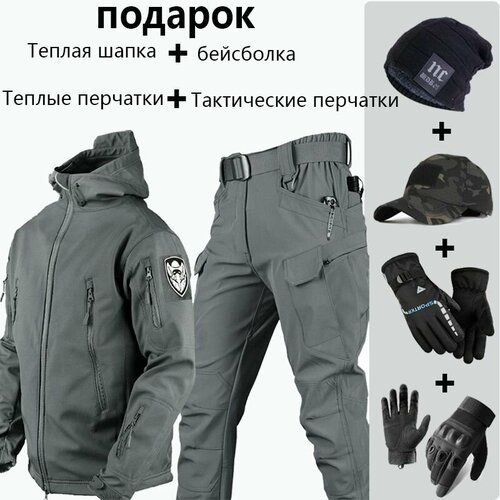 Флисовый тактический костюм на полсезона, костюм тактический softshell/весной, осень, зима