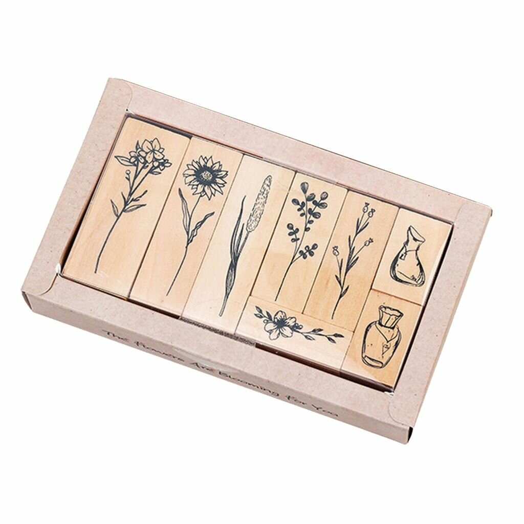 Винтажные деревянные штампы для скрапбукинга (8 шт.)