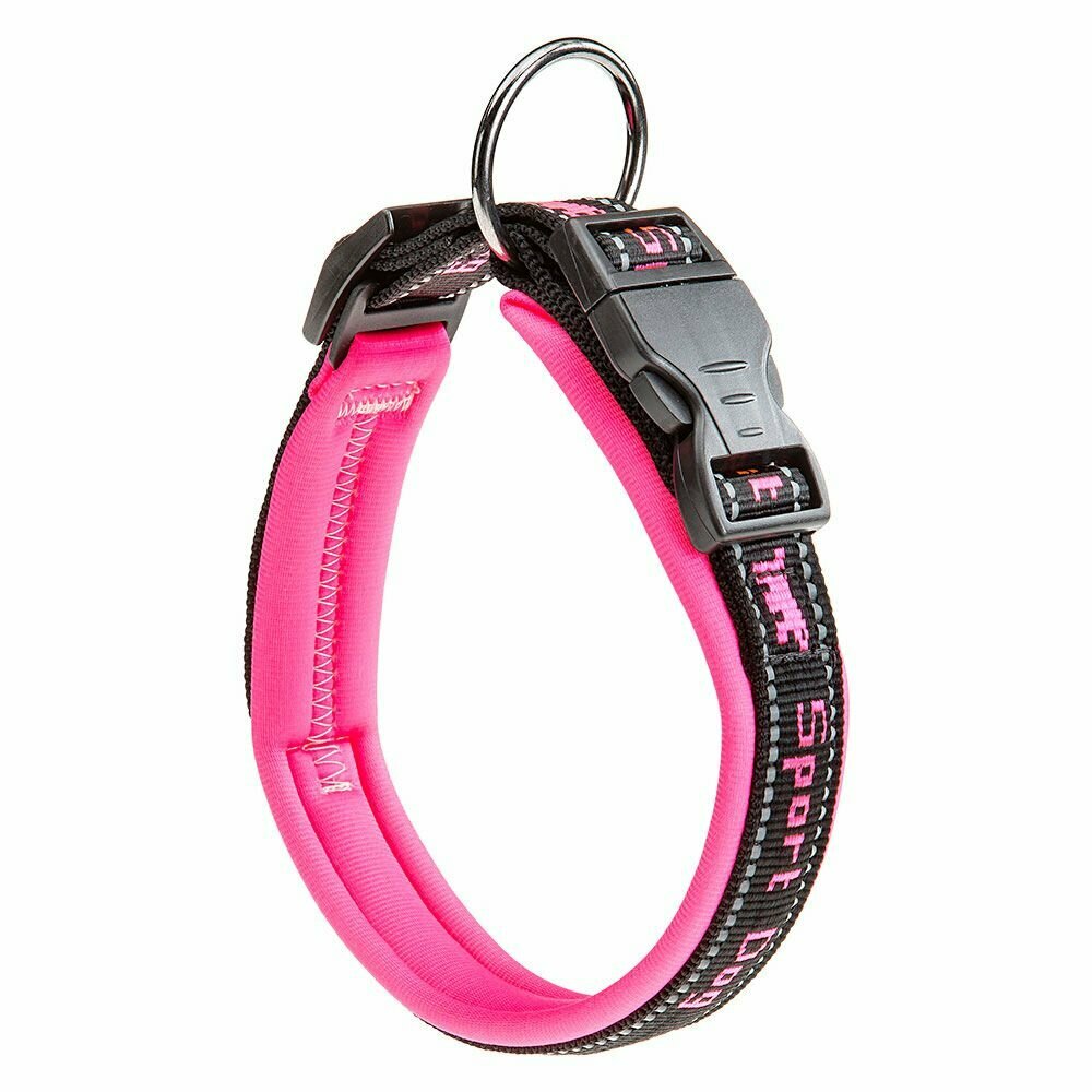 Ошейник Ferplast SPORT DOG C25/55 с адресником и мягкой подкладкой, светоотражающий, розовый
