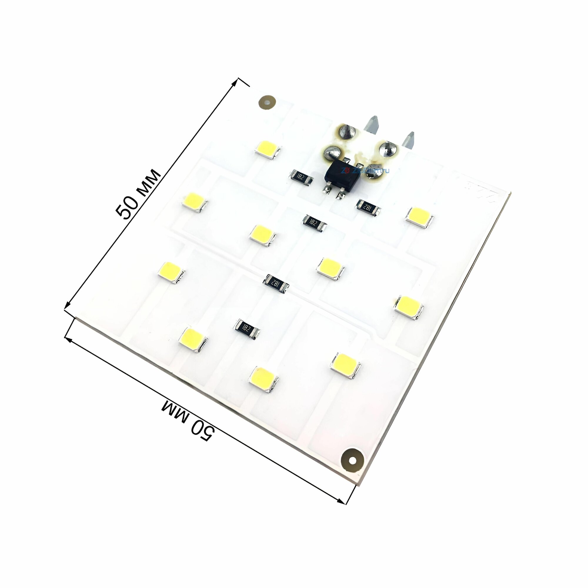 Модуль светодиодный (LED лампочка) для холодильника Pozis (Позис) размер 50мм*50мм — фото 1