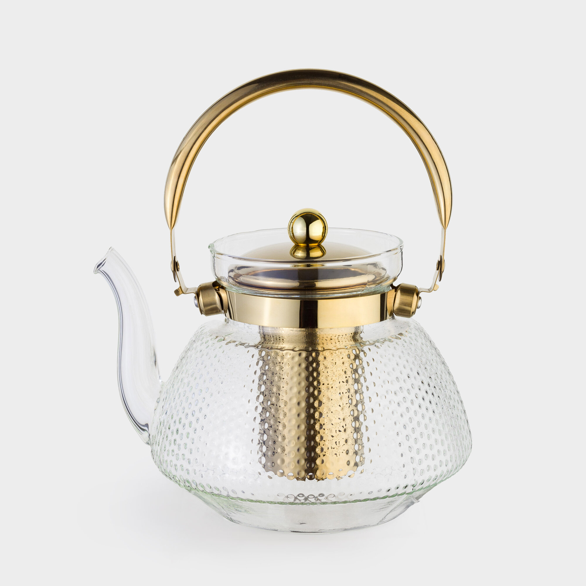Чайник заварочный 13 л стекло Б/сталь золотистый Classic gold