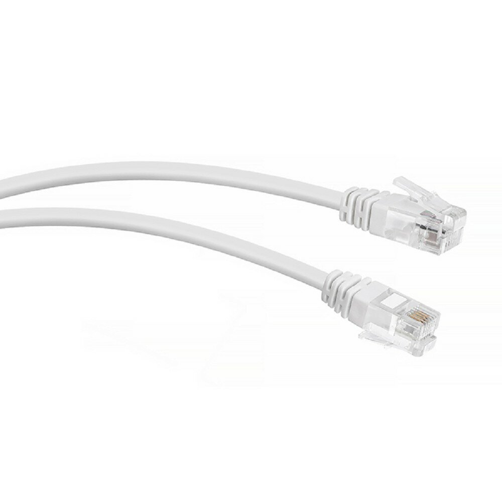 Cabeus Патч-корды сетевые телефонные PC-TEL-RJ12-10m Патч-корд телефонный 2х6р4с белый PVC 10 м
