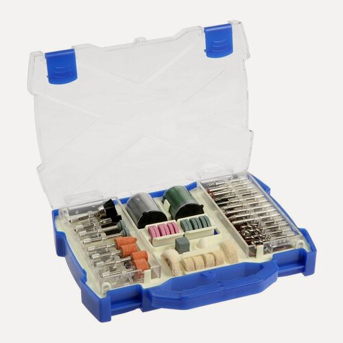 Изображение товара Набор мини-насадок для гравера тундра, круги, щетки, шарошки, диски, паста, 3.2 мм, 100 шт.