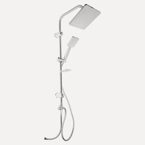 Изображение товара Душевая система ZEIN Z1001, тропическая и ручная лейка, шланги, стойка, мыльница, хром