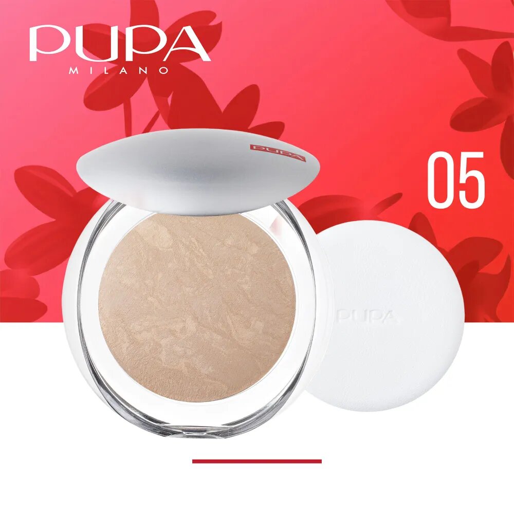 PUPA Запеченная Пудра с Атласным Финишем Luminys Baked Face Powder, тон 05 янтарный