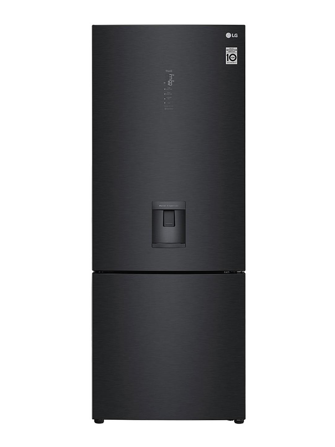 Холодильник GC-F569PBAM 446 л LG с нижней морозильной камерой, Черный, Диспенсер для воды, Smart Inverter Compressor