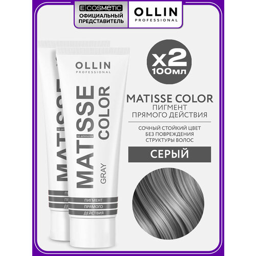 фото Пигмент прямого действия для волос ollin professional matisse color серый 2 * 100 мл