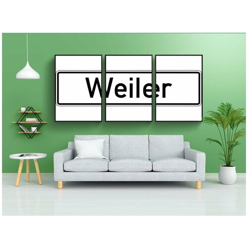 фото Набор модулных постеров для интерьера "знак города, гамлет, дорожный знак" 60x90 см. в тубусе, без рамки lotsprints