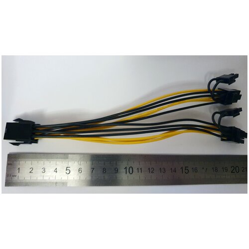 Переходник питания для видеокарт 6 PIN PCI-E (мама) на 2 x 8 PIN (2 + 6 PIN) (папа) PCI-E