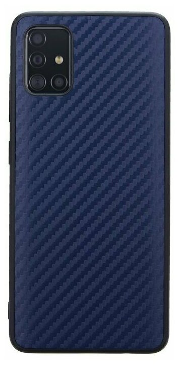 Чехол накладка G-Case Carbon для Samsung Galaxy A51 SM-A515F, темно-синяя