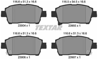 Дисковые тормозные колодки передние Textar 2390401 для Toyota, Geely, Great Wall, Lifan, BYD (4 шт.)
