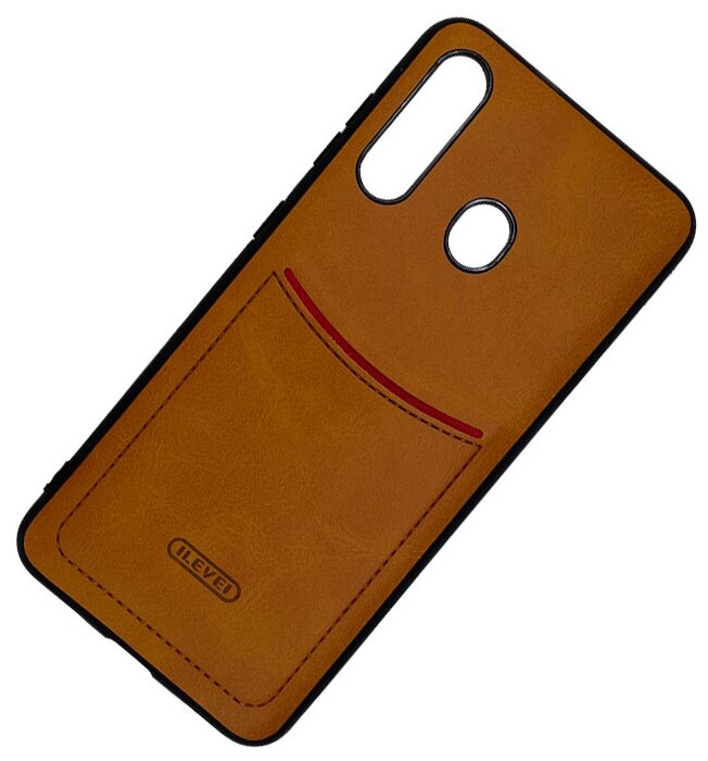 Чехол ILEVEL с кармашком для Samsung A60 светло-коричневый