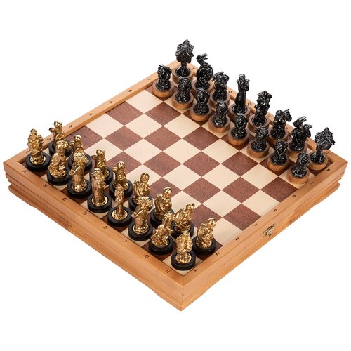Шахматы деревянные Сказочные с фигурами из цинкового сплава 37х37 см