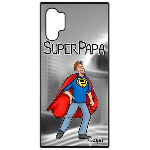 фото Защитный чехол на смартфон // galaxy note 10 plus // "суперпапа" комикс смешной, utaupia, серый