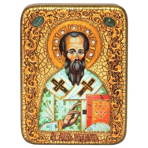 Подарочная икона Родион (Иродион) апостол, епископ Патрасский на мореном дубе 15*20см 999-RTI-344m