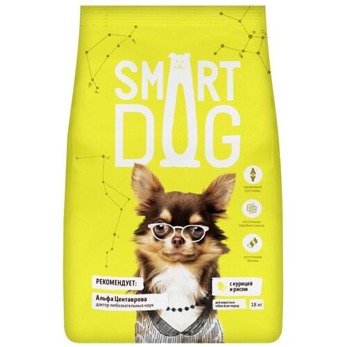 Сухой корм для собак Smart Dog курица, с рисом 1 уп. х 1 шт. х 18 кг