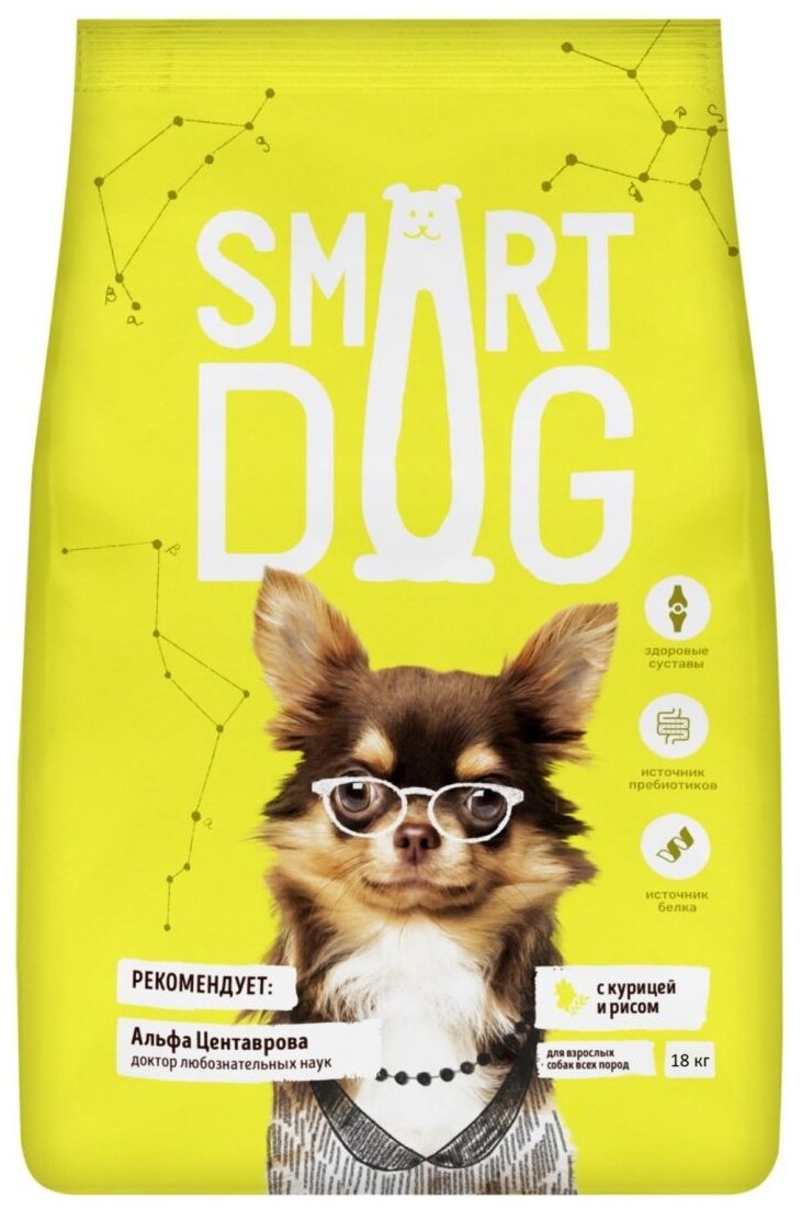 Сухой корм для собак Smart Dog курица с рисом