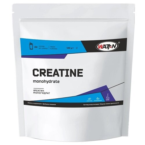 фото Watt nutrition creatine monohydrate / креатин моногидрат, 500 гр, без добавок watt-n
