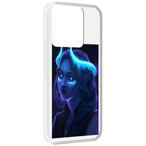 Чехол MyPads девушка синяя ледяная женский для Tecno Spark Go 2022 / Tecno Spark 8C задняя-панель-накладка-бампер
