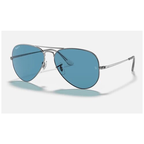 фото Солнцезащитные очки luxottica, авиаторы, оправа: металл, с защитой от уф, синий