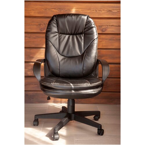 Кресло компьютерное стул для руководителя на колесиках искусственная кожа Hesby Chair 6 черное