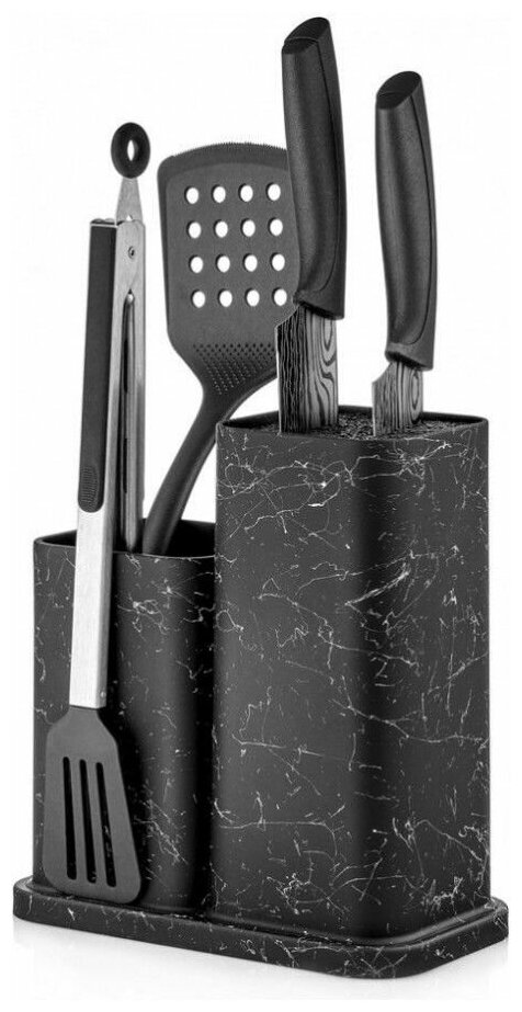 Подставка для ножей и столовых приборов Walmer Nordic, 21х12х23 см, цвет черный