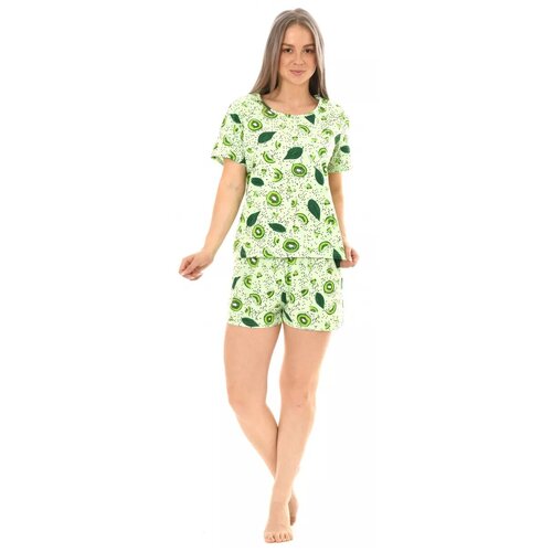 Комплект Воронова Наталия Владимировна, размер 48, зеленый комплект пижама шорты жакет на пуговицах иваново р54