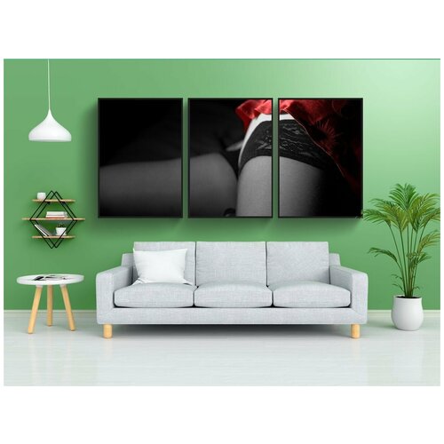 фото Набор модулных постеров для интерьера "ноги, красный, чернить" 60x90 см. в тубусе, без рамки lotsprints