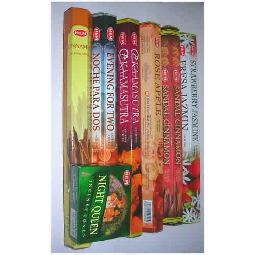 Благовония набор «Страстное Желание» 7 упаковок, Индия благовония hem cinnamon apple яблоко корица 20 палочек подставка