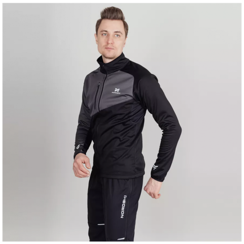 Куртка спортивная Nordski, размер S, серый, черный куртка nordski размер s серый