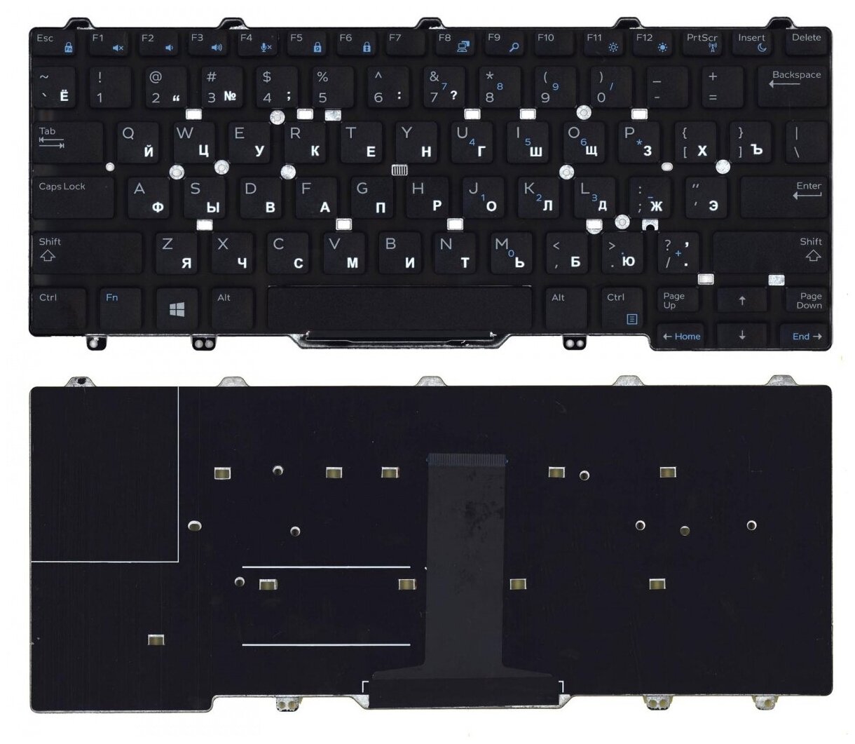 Клавиатура для ноутбука Dell Latitude E5470 черная без указателя версия 2