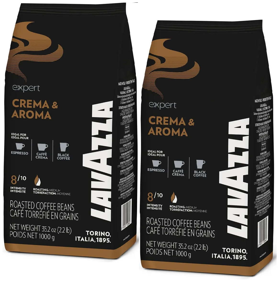 Кофе в зернах Lavazza Crema & Aroma Expert 1 кг, 2 шт