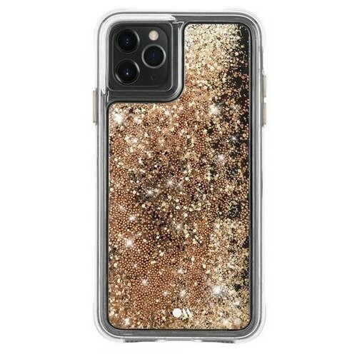фото Накладка case-mate waterfall для iphone 11 pro прозрачный золотой cm039326