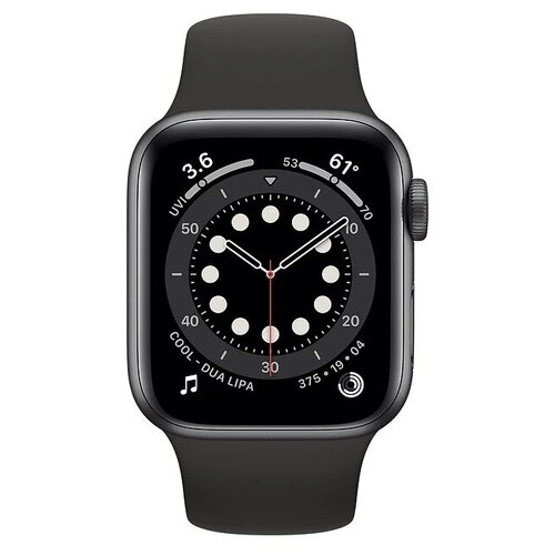 Apple Watch SE GPS 44мм Aluminum Case with Sport Band, серый космос/черный (MYDT2)