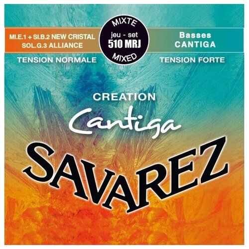 фото Струны для классической гитары savarez 510mrj creation cantiga blue/red mixed tension