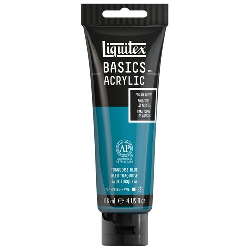 Liquitex Краска акриловая Basics, 046 бирюзовый комплект 3 шт краска акриловая художественная liquitex basics 118мл туба 720 кадмий оранжевый имит