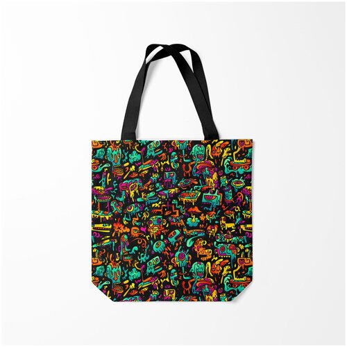 фото Сумка-шоппер / 40х40 см / популярные иллюстрации / кислота кислотный диджей burnettie