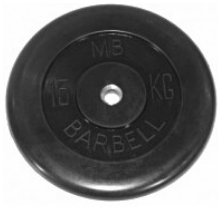 15 кг диск (блин) MB Barbell (черный) 31 мм.