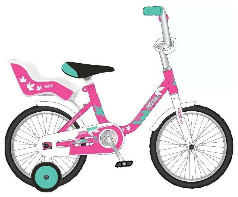 Детский велосипед Novatrack Maple 12 год 2021 цвет Розовый