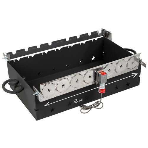 Шампуры самокруты, Устройство для вращения на 7 шампуров. Электровертелы Emangal