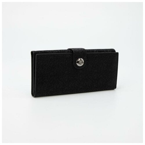 фото Кошелек жен 06-07-13, 19*2,5*9, 3 отд, д/карт, д/монет, на магните, черный mikimarket