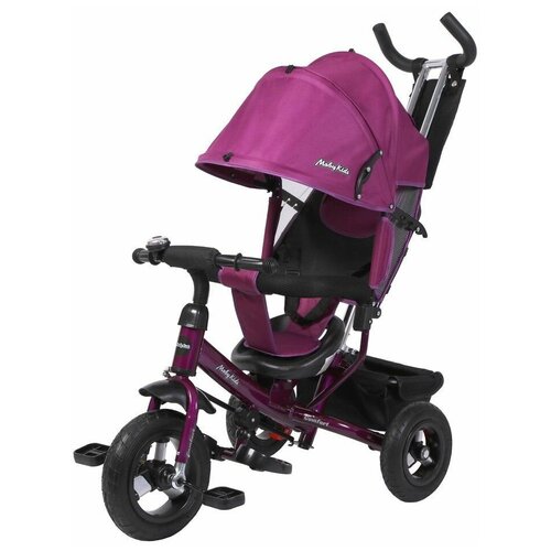 Трехколесный велосипед Moby Kids Comfort 10x8 AIR 649077, фиолетовый/черный трехколесный велосипед moby kids start 10x8 eva розовый черный